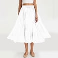 thumbnail image 1 of Taylonsss Womens Comfortable Summer Linen Blend Elastic Waist Button Front Skirt with Pocket Casual Street Style Beach Vacation Outfit, 1 of 9