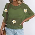 thumbnail image 1 of Taylonsss Womens Crochet Tops Flower Hollow Out Cover Up Short Sleeve Knit Pullover Sweater Summer Beach Cover Up, 1 of 7