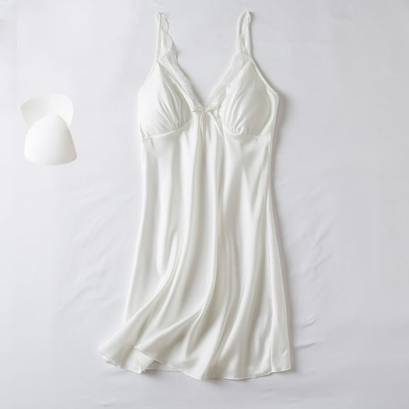 Taylonsss Womens Fashion Solid Color Loose Fit House Dress with Built-in Bra Casual Sleepwear Robe Comfy Loungewear