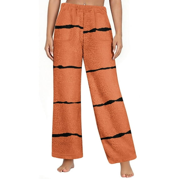 Taylonsss Womens Flannel Pajama Pants Plush-Lined Casual Print with Pockets Cozy Loungewear