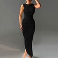 thumbnail image 1 of Taylonsss Womens Formal Dress Textured Back Open Back High Slit Bodycon Evening Party Outfit, 1 of 8