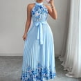 thumbnail image 1 of Taylonsss Womens Halter Neck Sleeveless Midi Dress Fresh Breezy Casual Beach Resort Outfit, 1 of 3