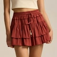 thumbnail image 1 of Taylonsss Womens High Waist Skort Solid Color Drawstring Elastic Waistband Built-in Shorts Casual Comfort, 1 of 9
