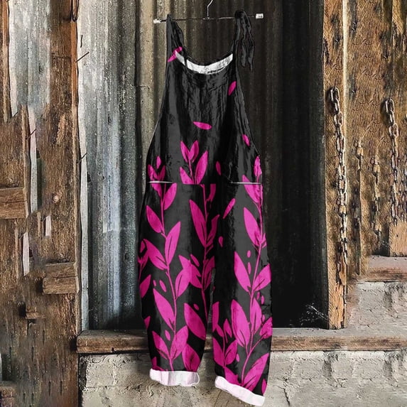 Taylonsss Womens Jumpsuit Sleeveless Two Pocket Casual Overalls Print Fashion Jumpsuit Pants Comfortable Lightweight Soft All Seasons Daily Wear
