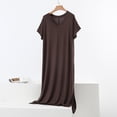 thumbnail image 1 of Taylonsss Womens Modal Nightgown Solid Color V Neck Short Sleeve Loose Comfort Long Sleepwear Cozy Home Lounge Dress, 1 of 8