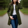 thumbnail image 1 of Taylonsss Womens Notch Lapel Long Sleeve Double-Breasted Trench Coat with Cuff Buckles Classic Mid-Length Solid Color Casual Outerwear for Spring Fall and Mild Weather Wear, 1 of 5