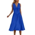 thumbnail image 1 of Taylonsss Womens Open Back Printed Dress Strappy Spaghetti Strap Flowy Casual Boho Midi Beachwear for Summer Vacation Outfit, 1 of 6