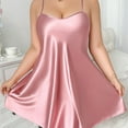 thumbnail image 1 of Taylonsss Womens Plus Size Sleep Dress Silky Lightweight Loose Fit Spaghetti Strap Short Nightwear Comfortable Home Outfit, 1 of 5