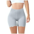 thumbnail image 1 of Taylonsss Womens Rayon No Trace Wave Hem Mid-Thigh Biker Shorts Casual Comfy Leggings, 1 of 3