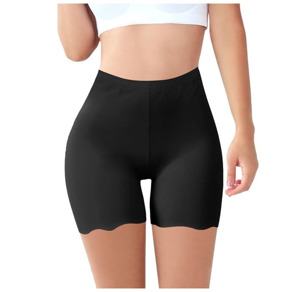 Taylonsss Womens Rayon No Trace Wave Hem Mid-Thigh Biker Shorts Casual Comfy Leggings
