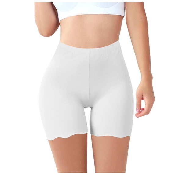 Taylonsss Womens Rayon No Trace Wave Hem Mid-Thigh Biker Shorts Casual Comfy Leggings