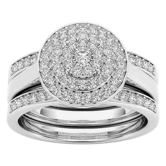 Taylonsss Womens Rings 2-in-1 Set Detachable Shiny Diamond Set Engagement Wedding Rings Inlaid Zircon