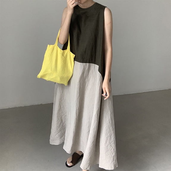 Taylonsss Womens Round Neck Loose Fit Casual Dress Relaxed Everyday Outfit