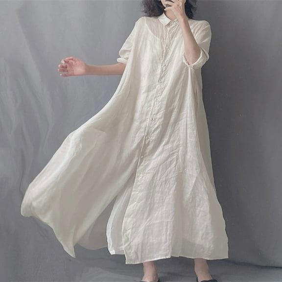 Taylonsss Womens Round Neck Relaxed Fit Casual Dress Everyday Comfort Loose Flowy Tunic Dress