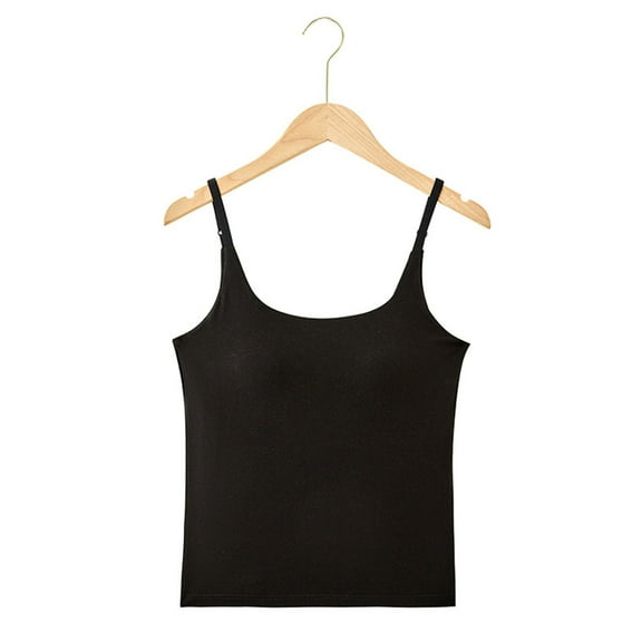 Taylonsss Womens Seamless Camisole Top Built-in Bra Solid Color Waist Contouring Cable-Free Support Comfortable Layering Staple Casual Lounge Wear