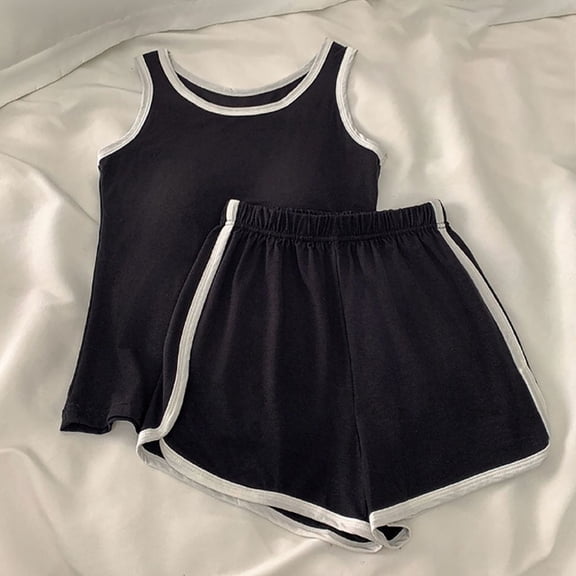 Taylonsss Womens Sleepwear Set Solid Color Built-in Bra Round Neck Elastic Waist Sleeveless Top and Shorts Comfortable Cozy Homewear