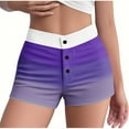 thumbnail image 1 of Taylonsss Womens Sleepwear Shorts Gradient Elastic Waist Button Closure High-Rise Slim Fit Comfy Homewear, 1 of 5