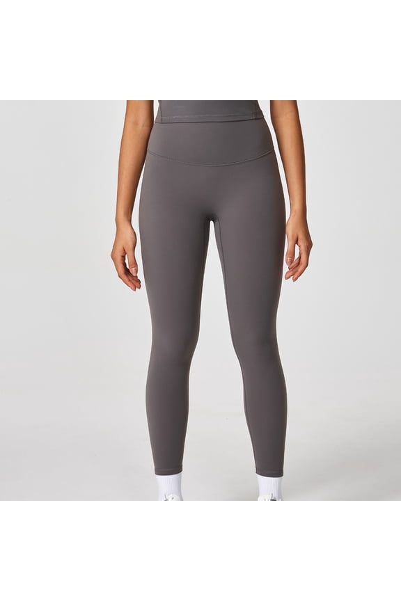 Womens Solid Color High Waist Yoga Pants with Elastic Waistband Form-Fitting Full Length Leggings for Yoga Dance Fitness Workouts and Casual Athletic Leisure Wear