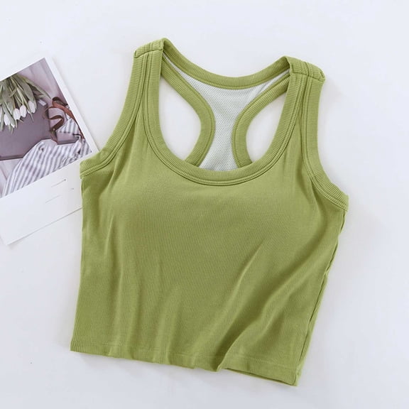 Taylonsss Womens Solid Color Round Neck Sleeveless Built-in Padded Bra Camisole Lounge Sleepwear Top