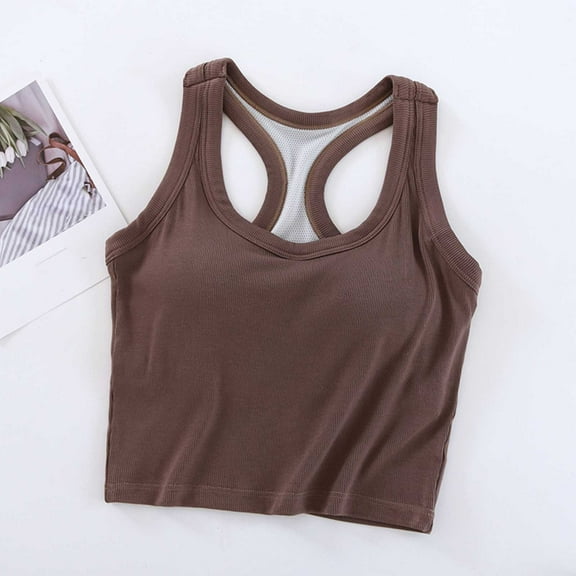 Taylonsss Womens Solid Color Round Neck Sleeveless Built-in Padded Bra Camisole Lounge Sleepwear Top