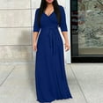 thumbnail image 1 of Taylonsss Womens Solid Color V Neck Short Sleeve Waist-Cinching Midi Dress Casual Everyday, 1 of 6