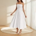 thumbnail image 1 of Taylonsss Womens Spaghetti Strap Wrap Round Neck Smocked Dress Casual Fashion Summer Outfit, 1 of 8