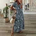 thumbnail image 1 of Taylonsss Womens Spring Summer V Neck Solid Color Slit Hem Casual Long Maxi Dress Beach Resort Outfit, 1 of 3