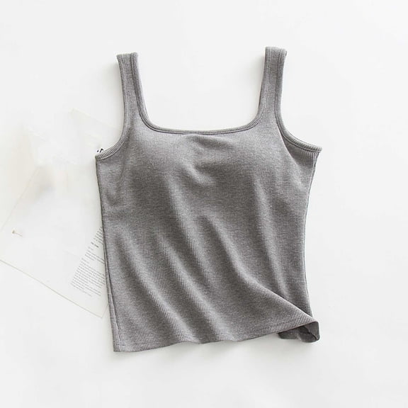 Taylonsss Womens Summer Camisole Built-in Bra Lightweight Breathable Waffle Texture Sleeveless Top for Casual Loungewear