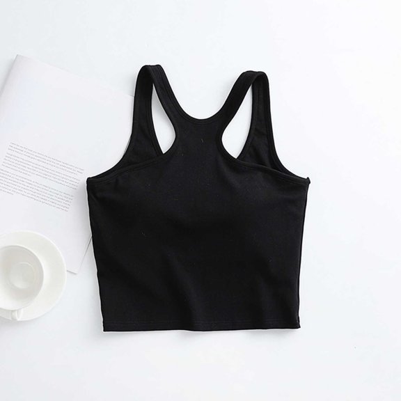 Taylonsss Womens Summer Camisole Solid Built-in Bra Cami Top Sleek Back Design Sleeveless Basic Loungewear