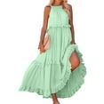 thumbnail image 1 of Taylonsss Womens Summer Dress Round Neck Sleeveless Solid Color Casual Midi Dress Everyday Wear Versatile Simple Design, 1 of 8
