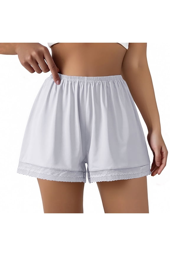 Womens Summer Lightweight Rayon Bloomers Pants Lace Loose Fit Casual Lounge Wear