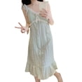 thumbnail image 1 of Taylonsss Womens Summer Nightdress with Built-in Bra, Seamless Cloud Cotton Spaghetti Strap Sleeveless Sleepwear for Cozy Home Loungewear, 1 of 2