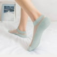 thumbnail image 1 of Taylonsss Womens Summer Socks Breathable Crystal Yarn Transparent Toe Cotton Sole Casual Low Cut Ankle Socks, 1 of 5