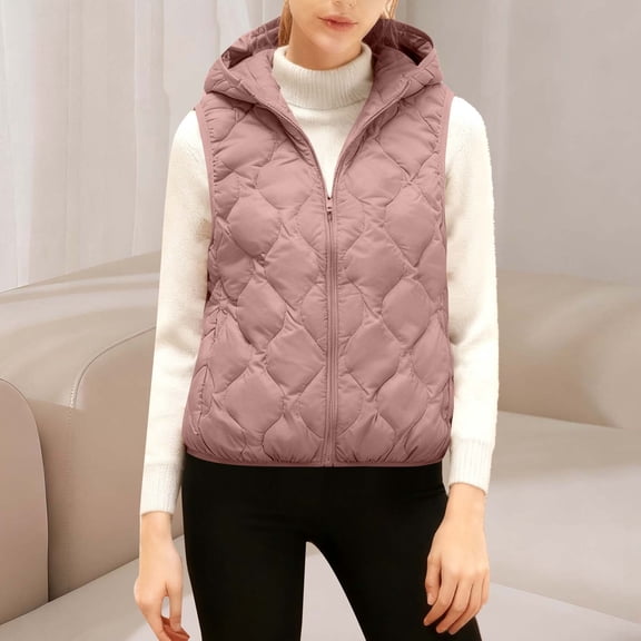 Taylonsss Womens Winter Hooded Down Vest Lightweight Loose Fit Comfortable White Duck Down Insulated Casual Fashionable for Office Outdoor Daily Wear