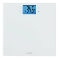 Taylor 11.8" x 11.8" Digital Glass Wellness Scale Battery, FSA HSA Eligible, 400 lb Capacity, White