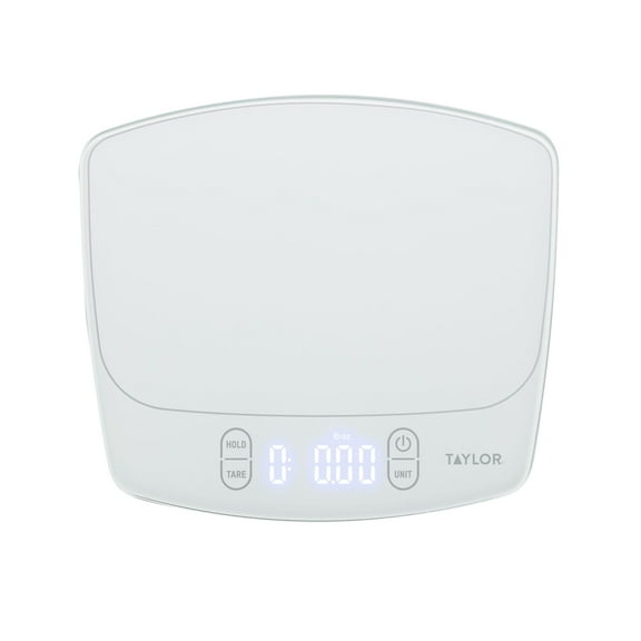 Taylor 11lb Waterproof Digital Kitchen Scale and Food Scale for Baking, Cooking, Meal Prep and Portion Sizing White