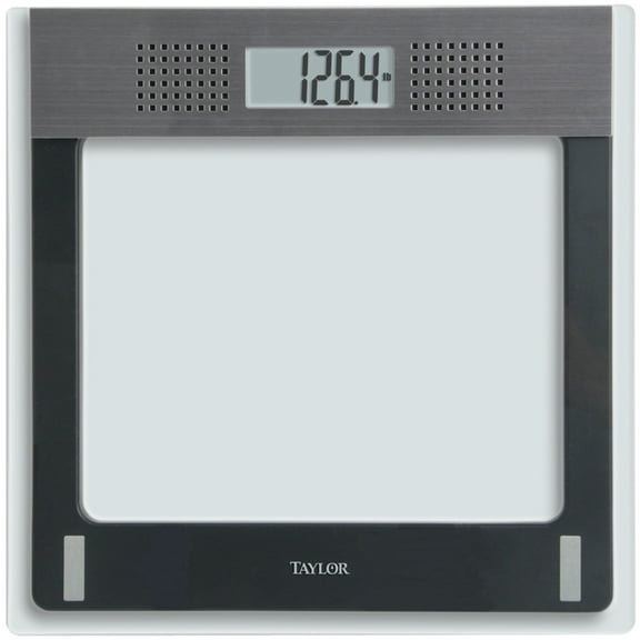 Taylor 12.2 x 12.2 inch Digital Talking Scales Clear Glass Black
