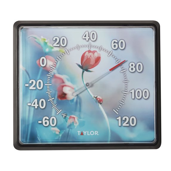 Taylor 12-inch by 14-inch Dial Thermometer in Ladybug Pattern