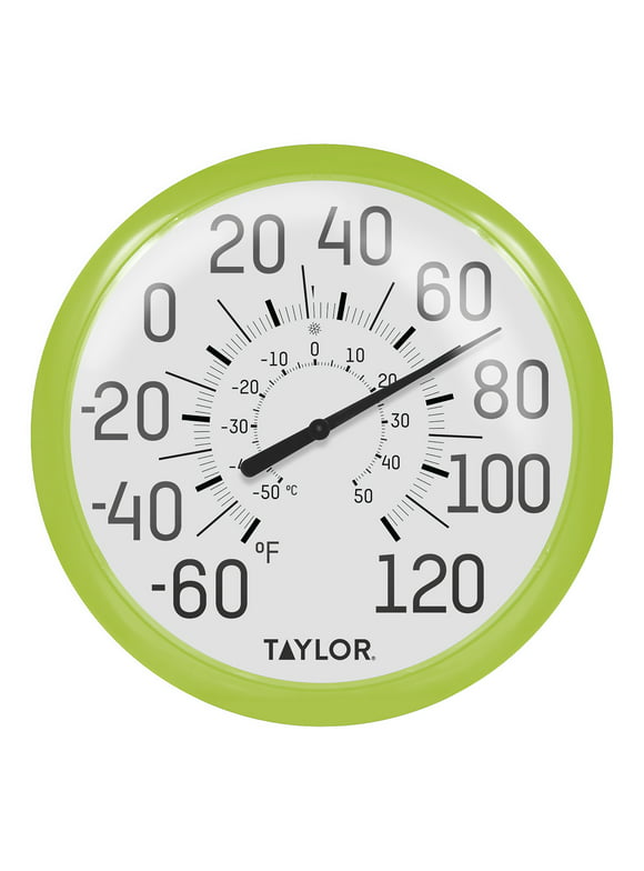 Taylor 13.25-inch Big and Bold Dial Thermometer in Spring Green