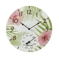 thumbnail image 1 of Taylor 14-inch Pink Hibiscus Clock with Thermometer, 1 of 6