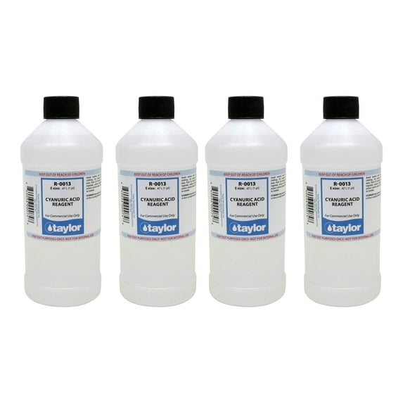 Taylor 16 Ounce Swimming Pool Cyanuric Acid Reagent 13 Test Kit (4 Pack)