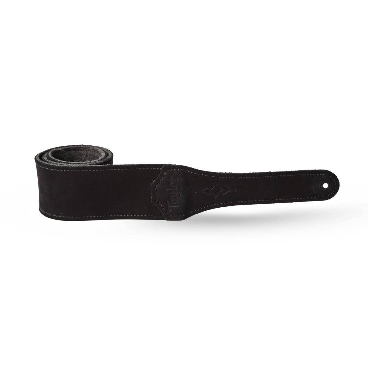 Taylor Gemstone 2.5" Sanded Leather Guitar Strap, Black Sanded Suede