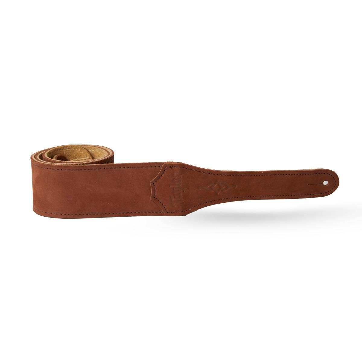 Taylor Gemstone 2.5" Sanded Leather Guitar Strap - Medium Brown Sanded Suede