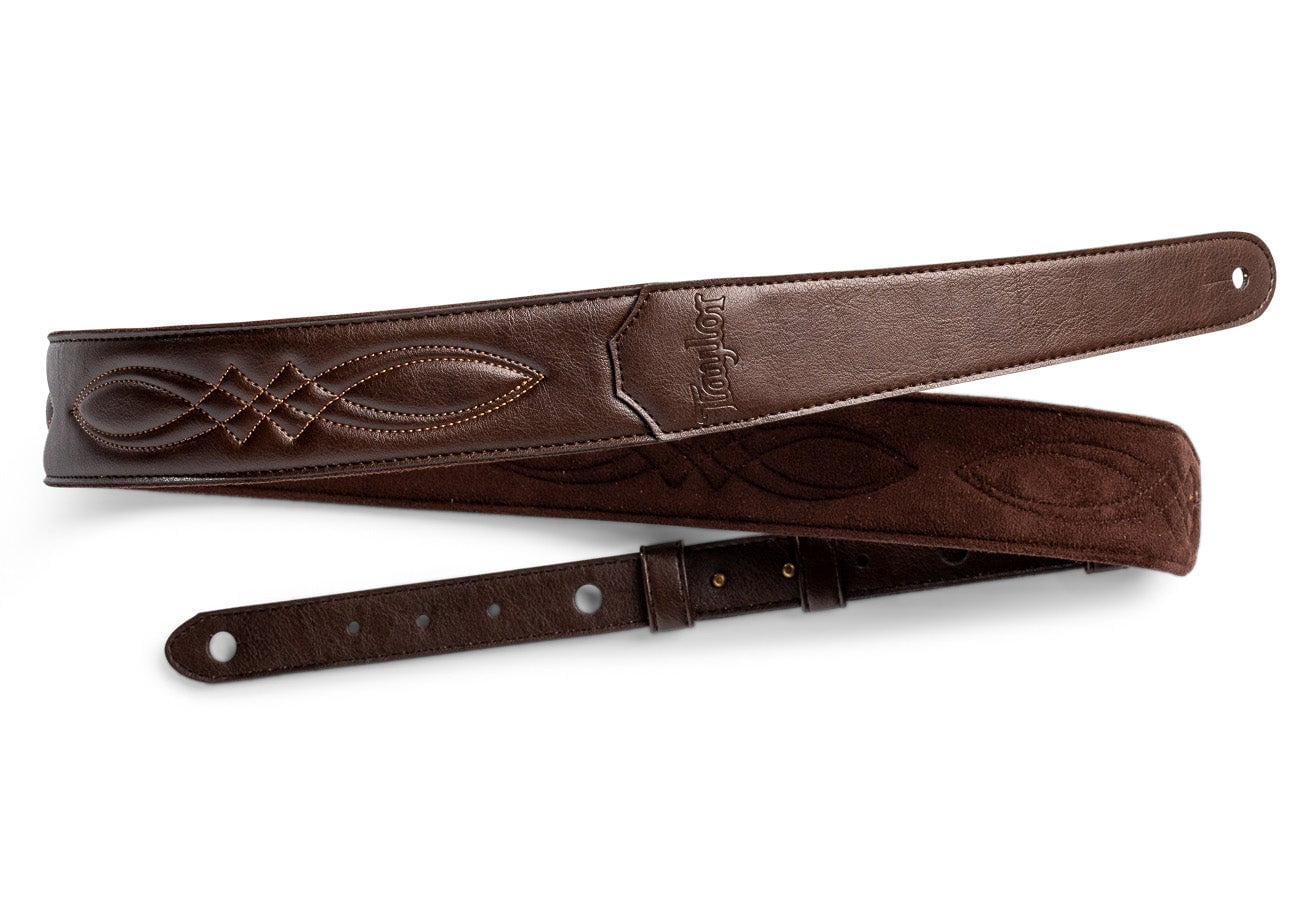 Taylor Strap Vegan Leather Guitar Strap - Chocolate Brown 2" (4200-20)