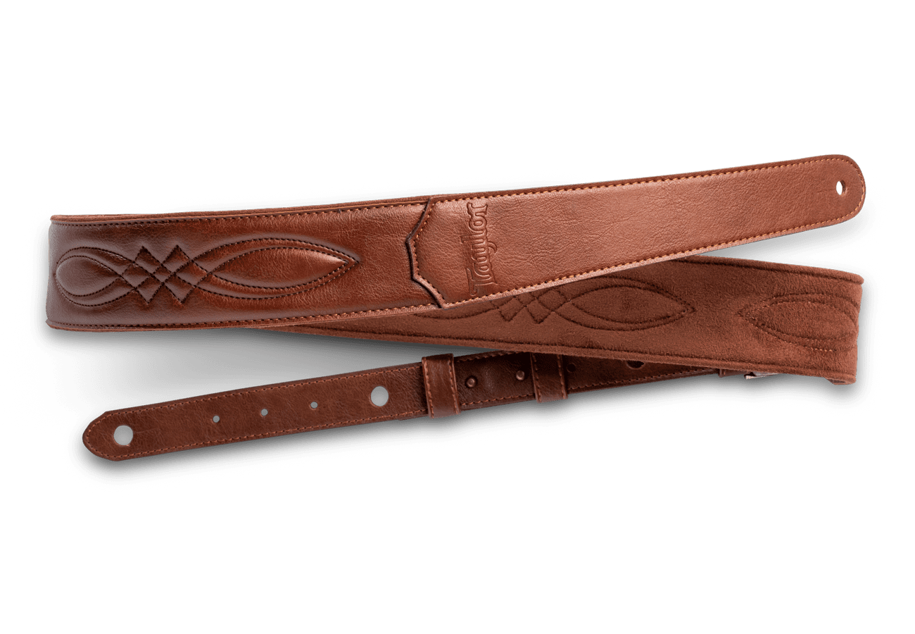 Taylor Strap Vegan Leather Guitar Strap - Medium Brown 2" (4201-20)