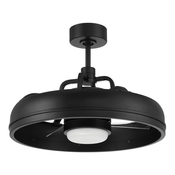 Taylor 20 in. Flat Black Finish Outdoor Fandelier with Integrated LED Light & Remote Included