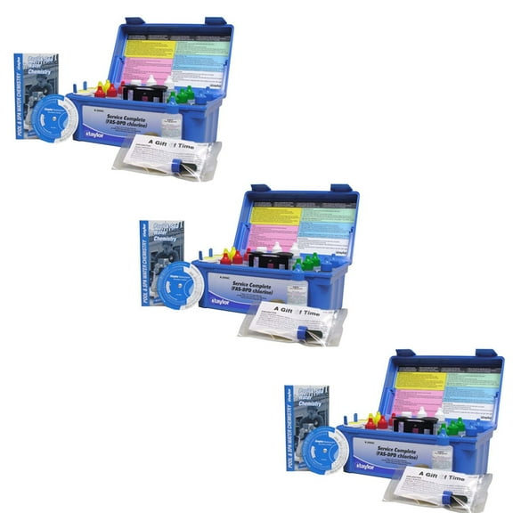 Taylor 2000 Service Complete Swimming Pool FAS-DPD Chlorine Test Kit (3 Pack)