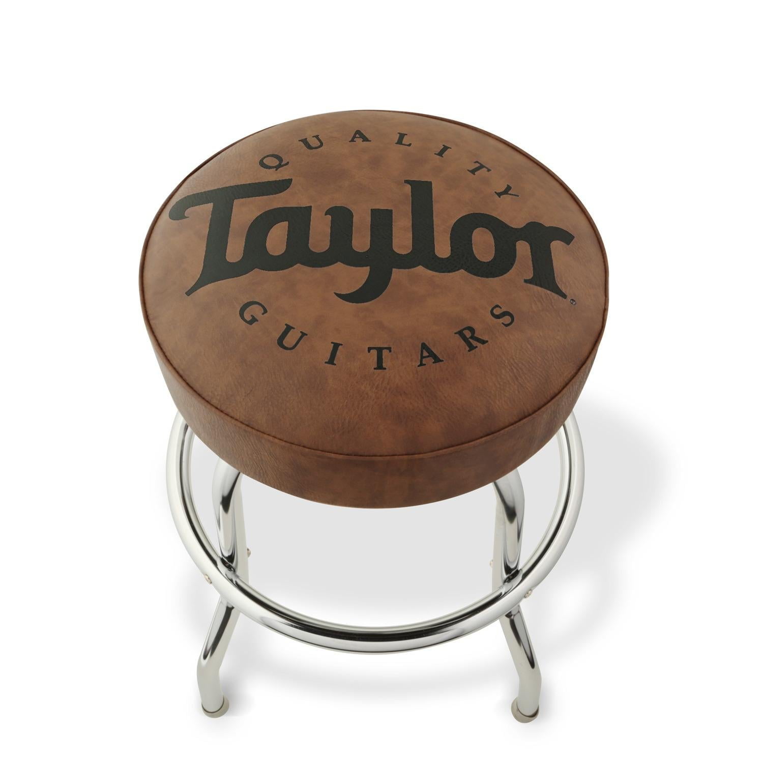 Taylor 24" Brown Vinyl Swivel Bar Stool with Logo