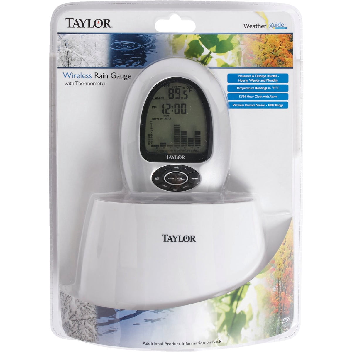 Taylor 2755 Digital Wireless Rain Gauge & Thermometer 2 Pack