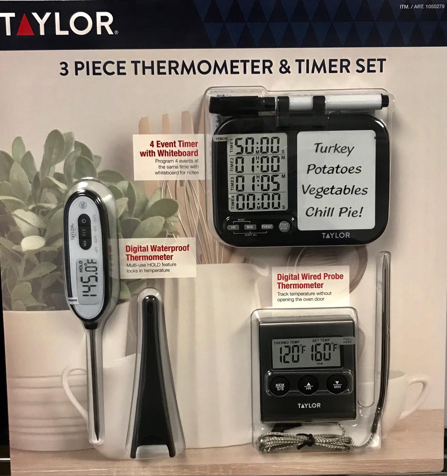 Taylor 3 Piece Thermometer & Timer Set - Walmart.com